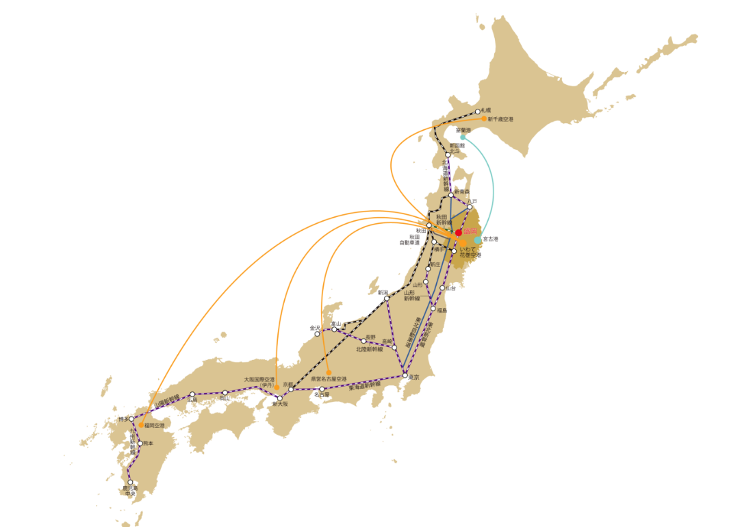 平泉を巡る地図画像 [190KB]